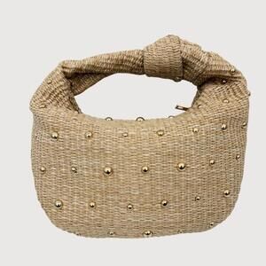 Urban Expressions Raffia Top Knot Bag Studded straw bag NWOT